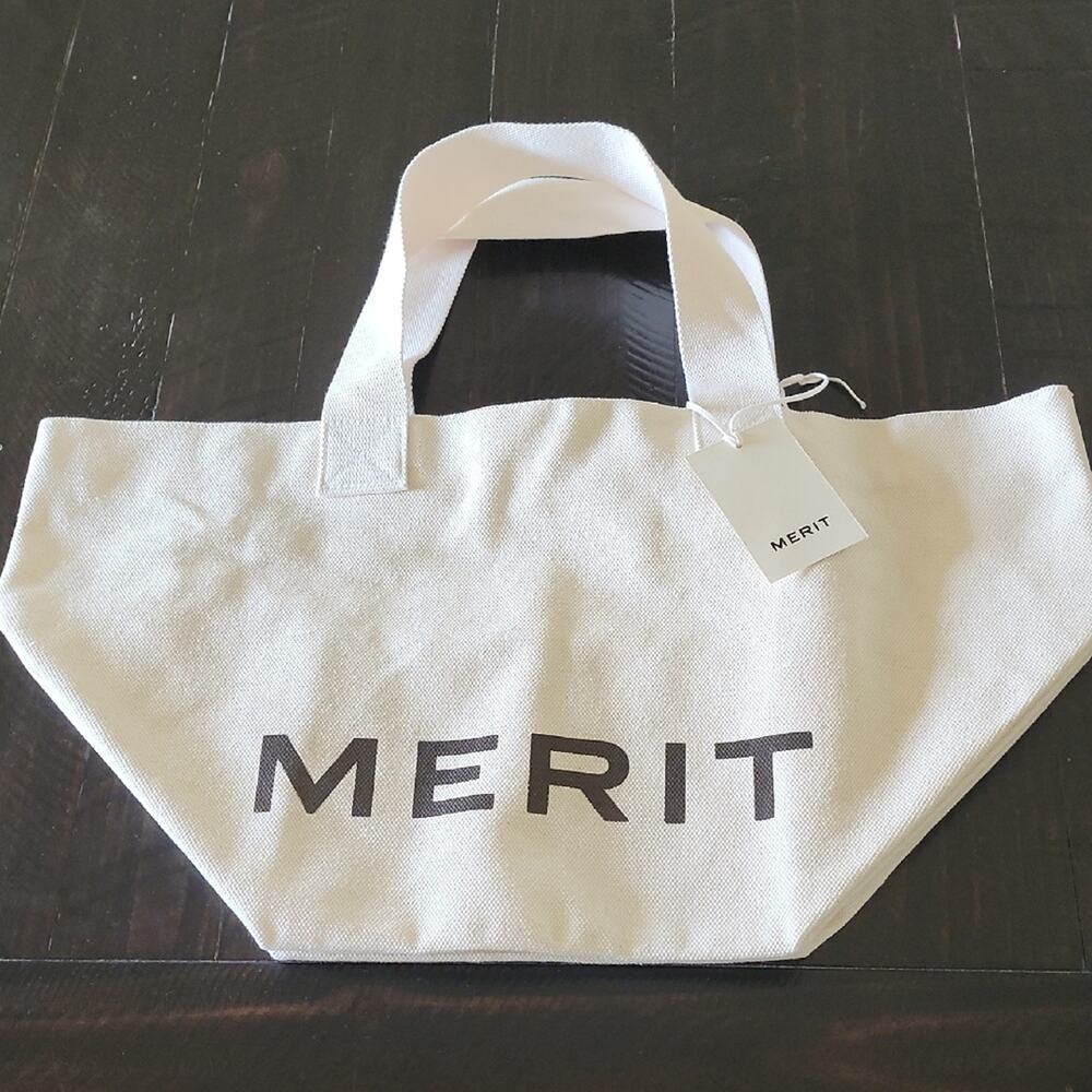 MERIT The Everything Bag Canvas Tote Bag Limited Release Extra Large Cream
